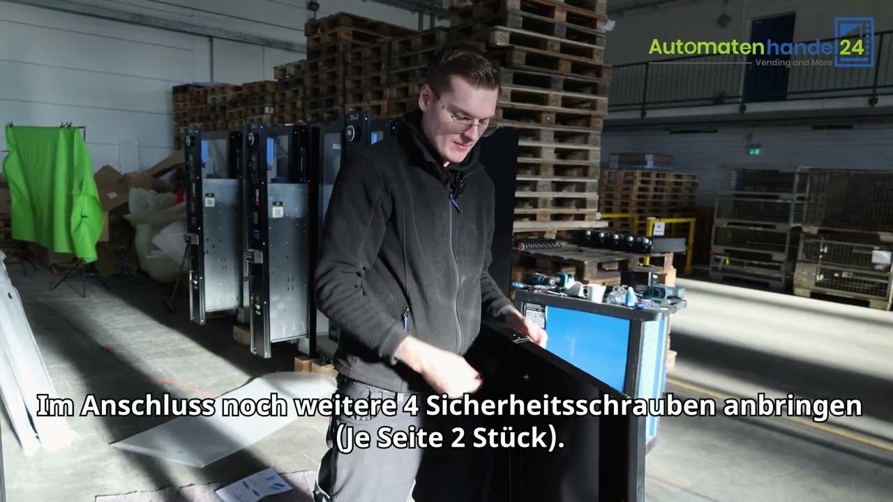 Dach am Outdoorautomaten montieren