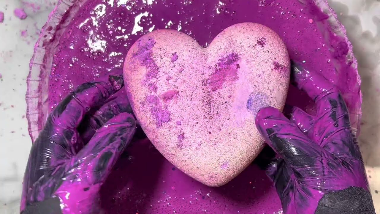 Purple Hearts Water Crush | ASMR | Sleep Aid | Oddly Satisfying