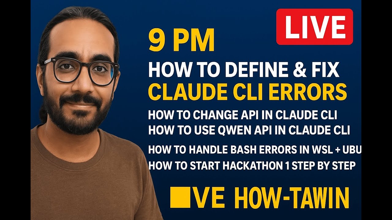 Fix Claude CLI Errors, Change API & Use Qwen API (Free Mode) | WSL Ubuntu + Hackathon Start