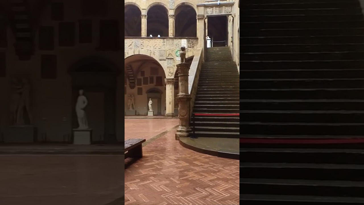 Entering the Courtyard of the Bargello Museum in Florence, Italy