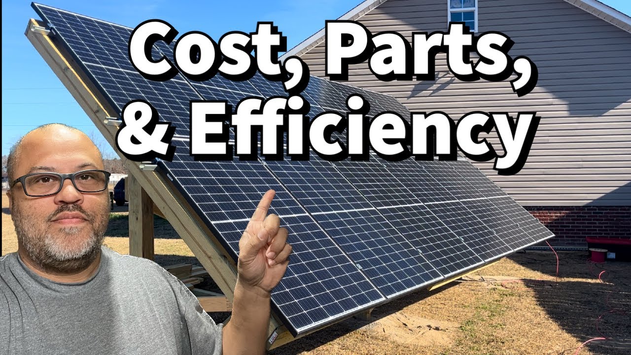 DIY Adjustable Solar Ground Mount - Total Cost - Part List - Efficiency