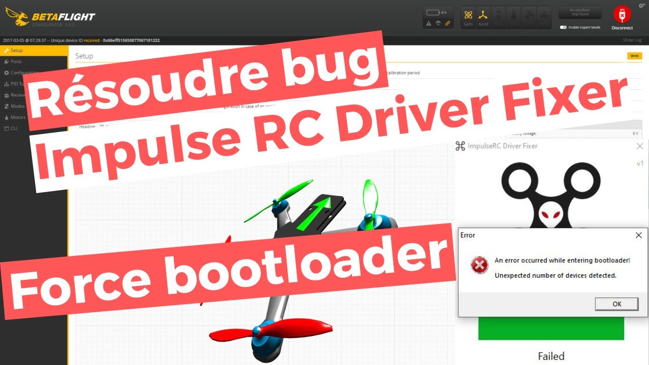 R&eacute;soudre l'erreur Impulse RC Driver Fixer (unexpected number of devices)