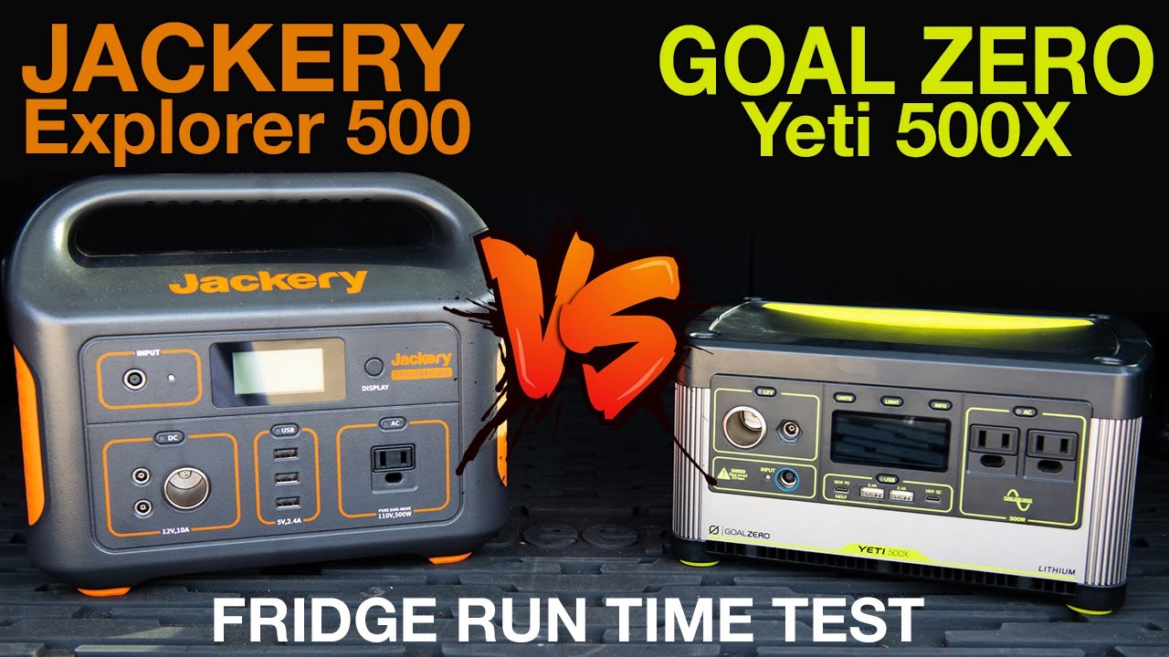 Jackery Explorer 500 vs Goal Zero Yeti 500x - Which one runs a fridge the longest?