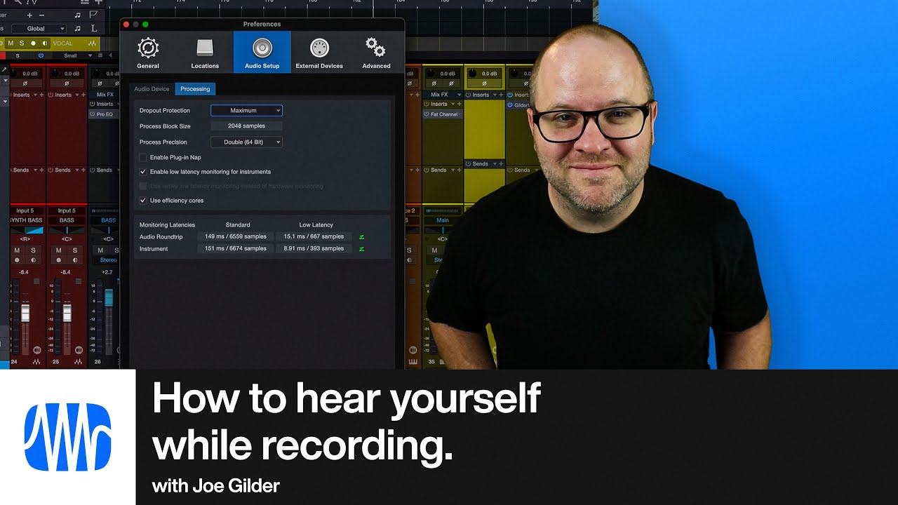 Как слышать себя во время записи в Studio One Pro | PreSonus