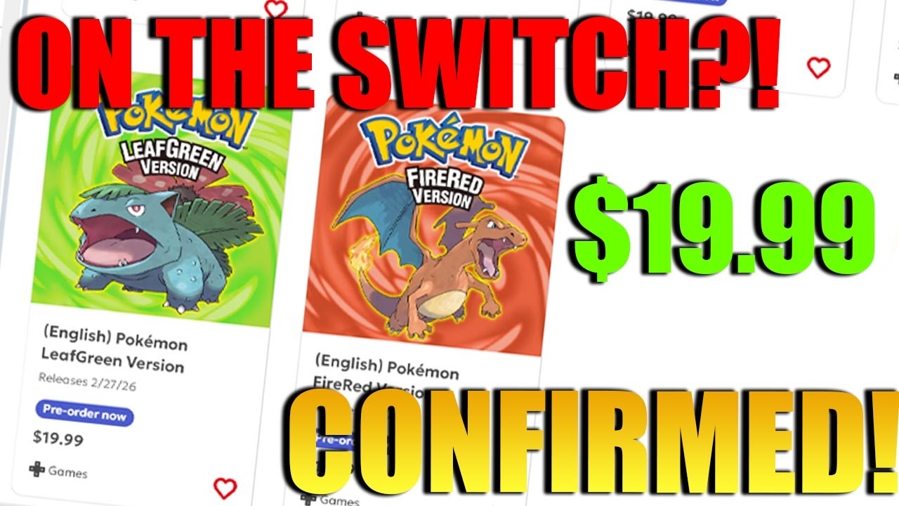 ПОДТВЕРЖДЕНО! Pokémon FireRed и LeafGreen выйдут на Nintendo Switch! 🔥