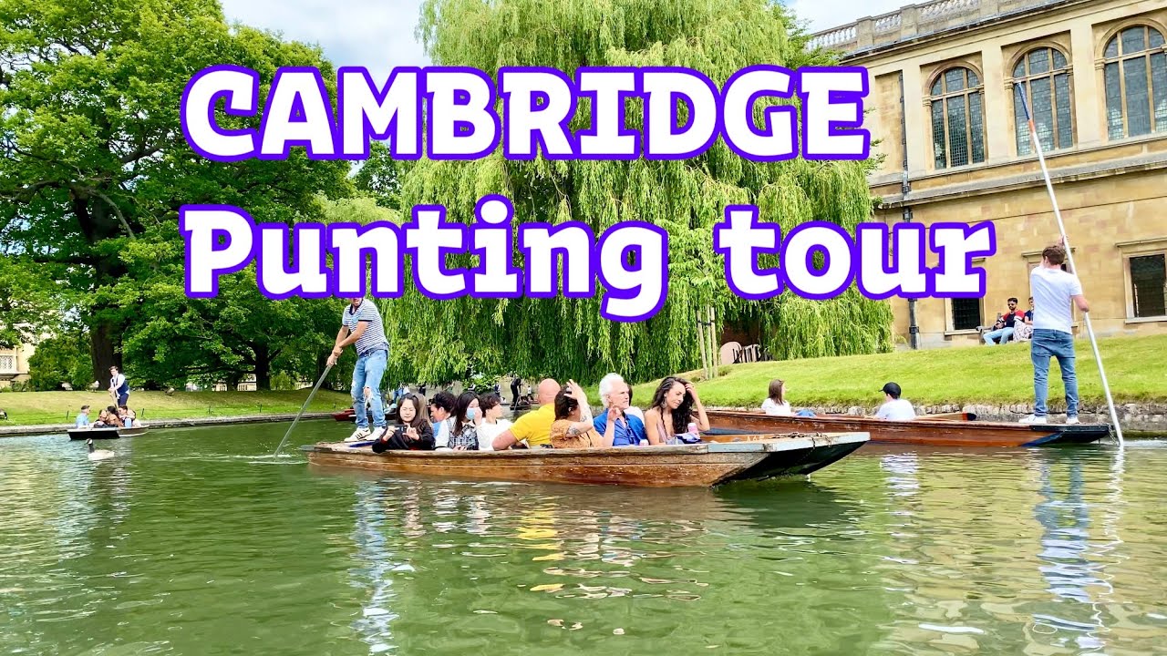 |4K| Cambridge punting tour on the river Cam. University of Cambridge. Colleges. UK