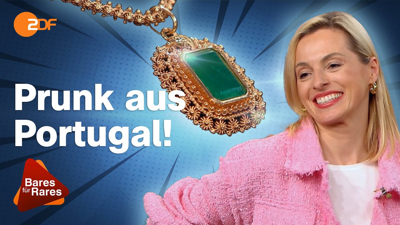 Prächtige Punze: Goldkette trägt Achat Anhänger und Wildkatzen Punze | Bares für Rares