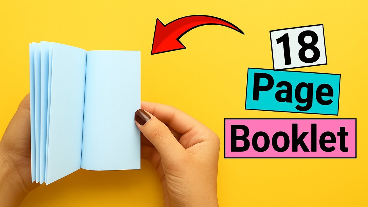 How to Make a 18-Page Booklet from Paper - Glue-Free! | Easiest way to make a Mini Booklet
