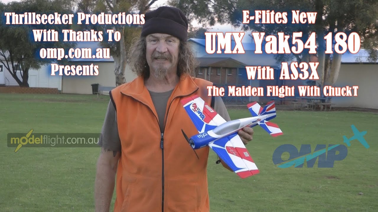 E Flite UMX Yak54 with AS3X The Maiden With ChuckT