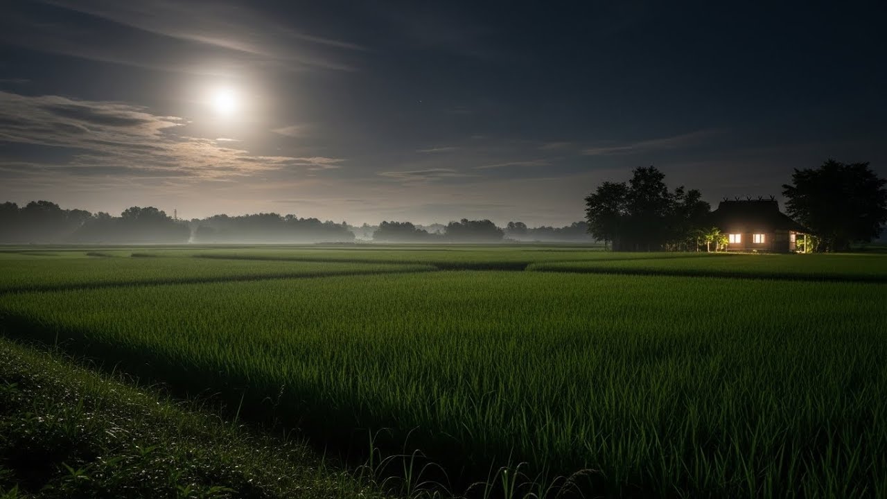 Chill Lofi Twilight-Wind Textures Drifting Across Moonlit Fields With Soft Calming Air