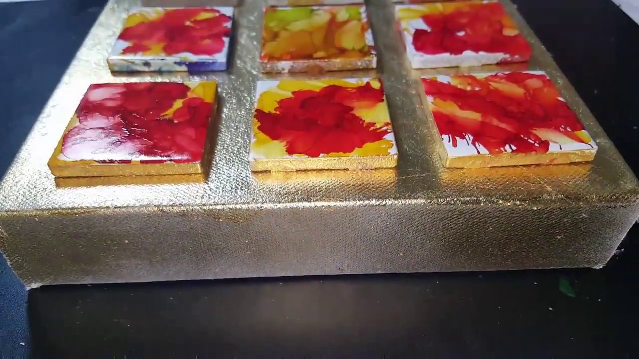 Alcohol Ink on Tile Art. 2x2 Ceramic Tiles - Canvas Art