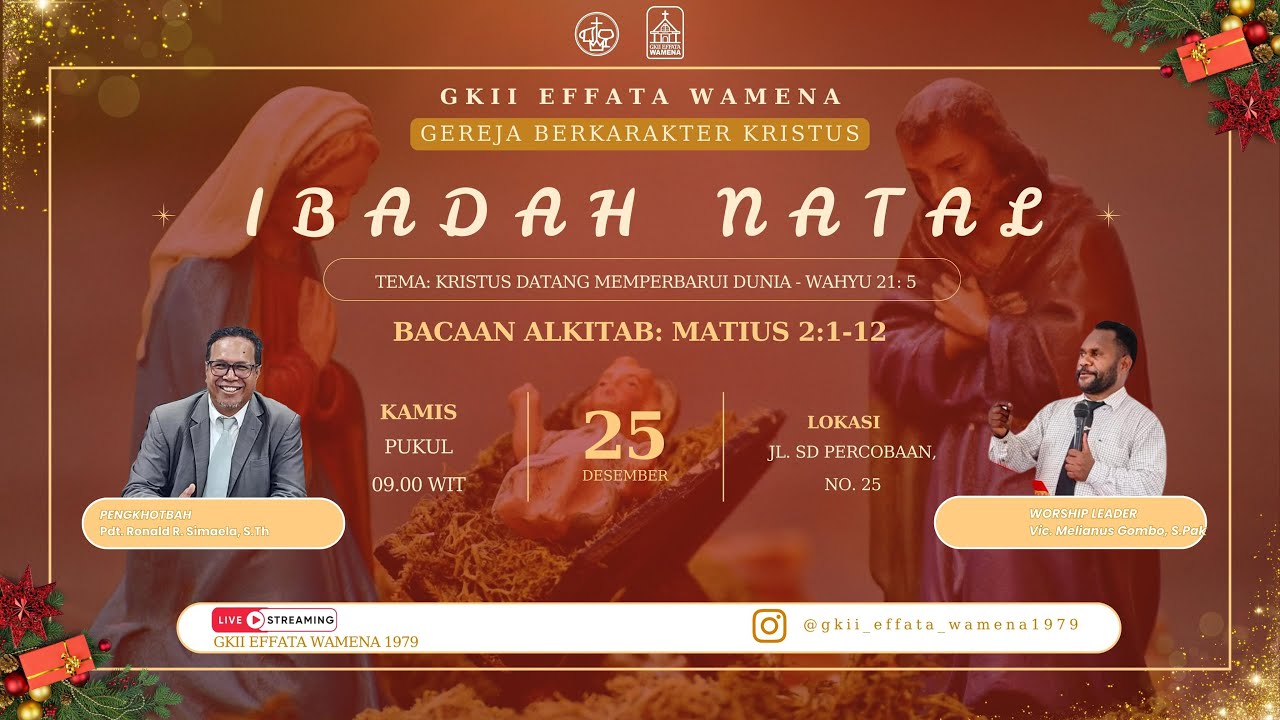 Ibadah Natal GKII Jemaat Effata Wamena, 25 Desember 2025