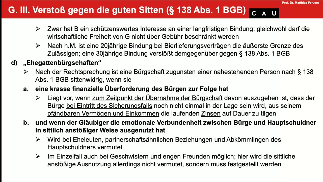BGB AT – Folge 18 (Sittenwidrigkeit; Formbedürftigkeit und Formnichtigkeit)