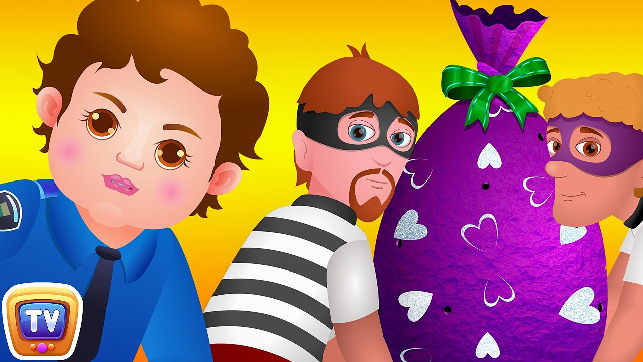 ChuChu TV Police Chase & Catch Thief in Police Car Save Giant Surprise Eggs Toys, Gifts for Kids