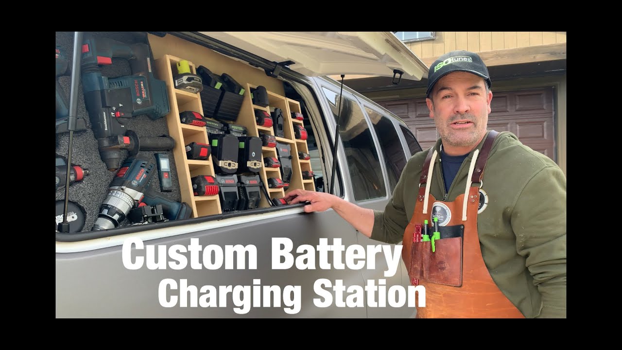 Custom battery charging and storage station