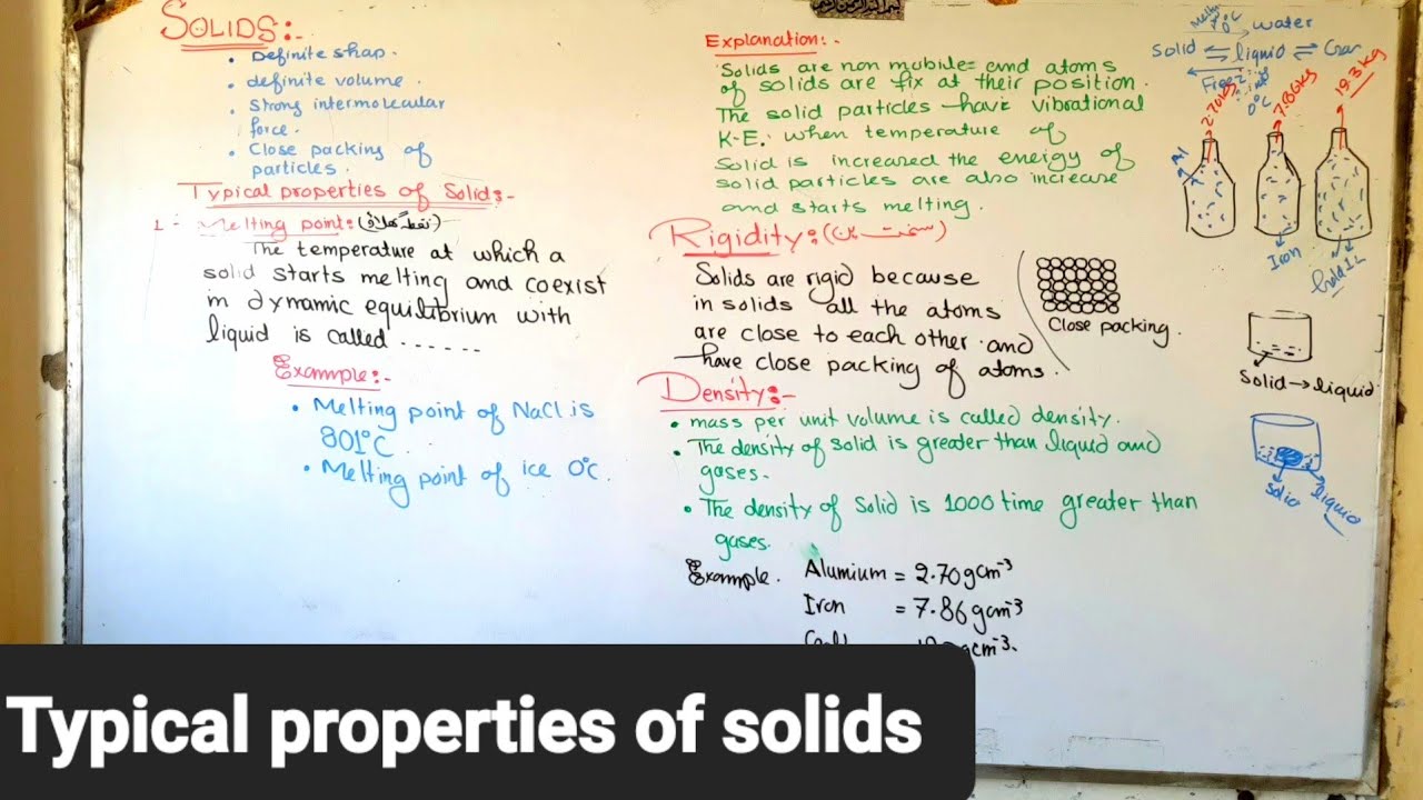 Solids | Typical properties of solids | ch#5 | 9th Class chemistry