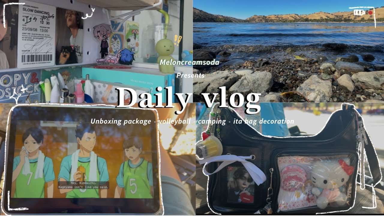 Daily vlog 🫧 camping🌳 | package unboxing 🌸 | volleyball 🏐 | ita bag decoration 👜