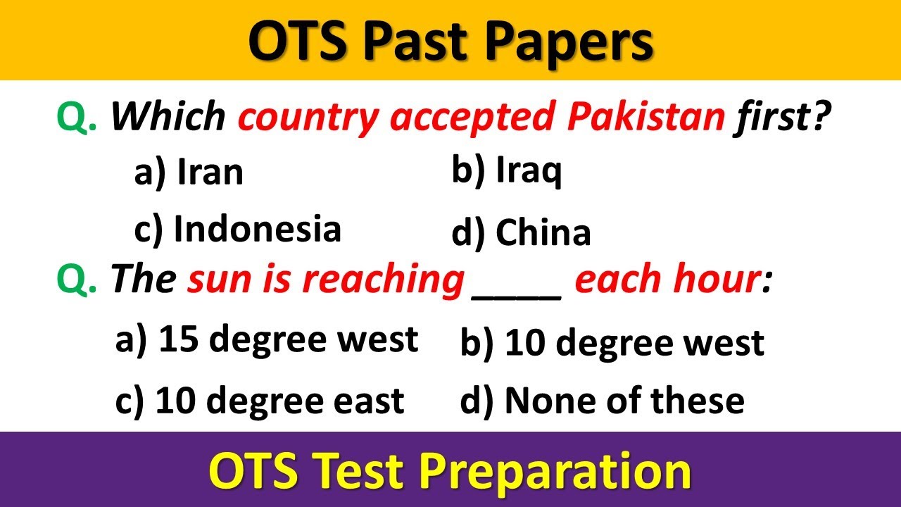 OTS Past Papers | OTS Test Preparation 2023 | OTS Past Papers 2023 | OTS Preparation 2023 | OTS Test