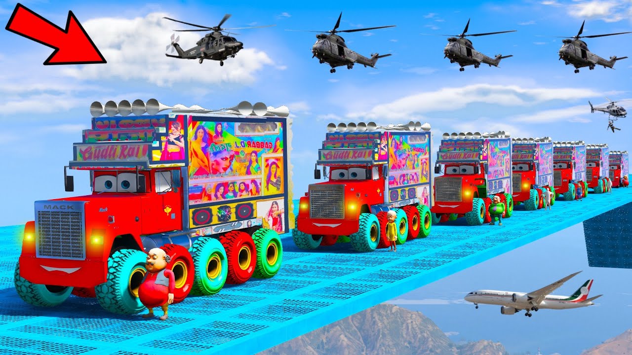 GTA 5 DJ Truck on Impossible Ramp! 🇮🇳 Hardcore Stunts & Crashes 😨😁🫨 Viewer Discretion Advised 🤗🫨🙄
