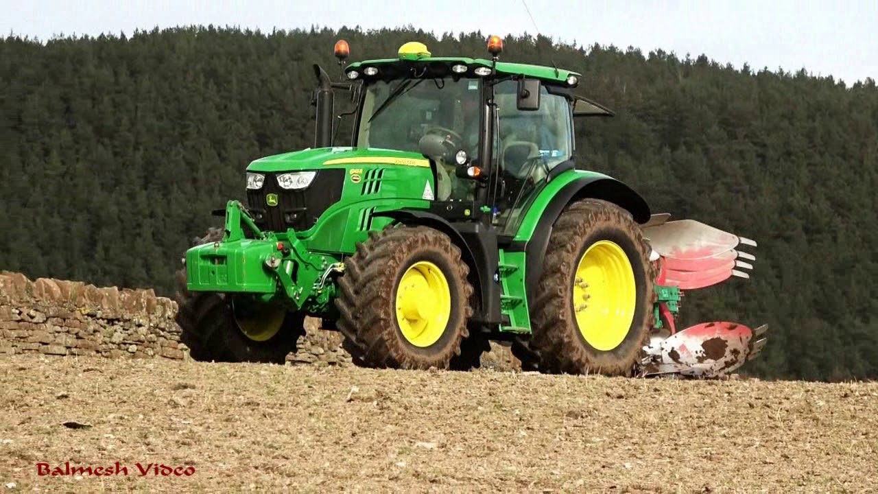 Ploughing with John Deere 6145R  - Marking Out the Headland.
