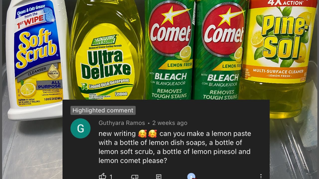ASMR LEMON 🍋 PASTE!!-ODDLY SATISFYING 🤤🤗 Comet, Pinesol, SoftScrub & Dish soap