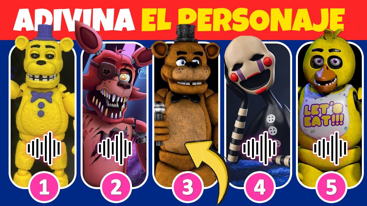 Adivina El PERSONAJE De FIVE NIGHTS AT FREDDY 2 Por JUMPSCARE😱Foxy🐻Freddy🦊Fnaf 2❤️Adivina La Voz