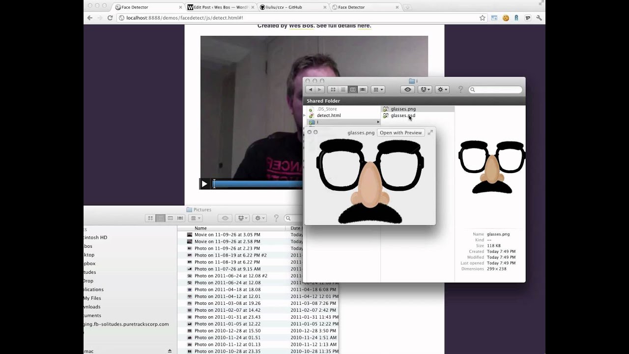 HTML5 Video Face Detection with JavaScript, Canvas and Video