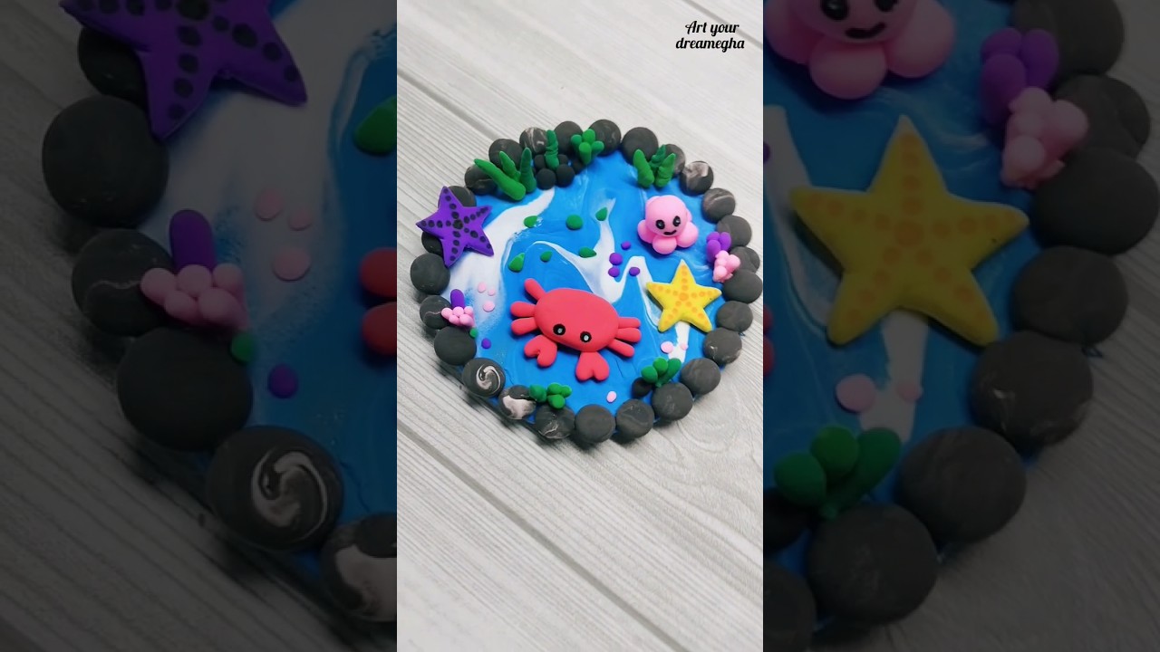 amazing clay pond / making water pond / clay water pond ideas #shorts #clayart