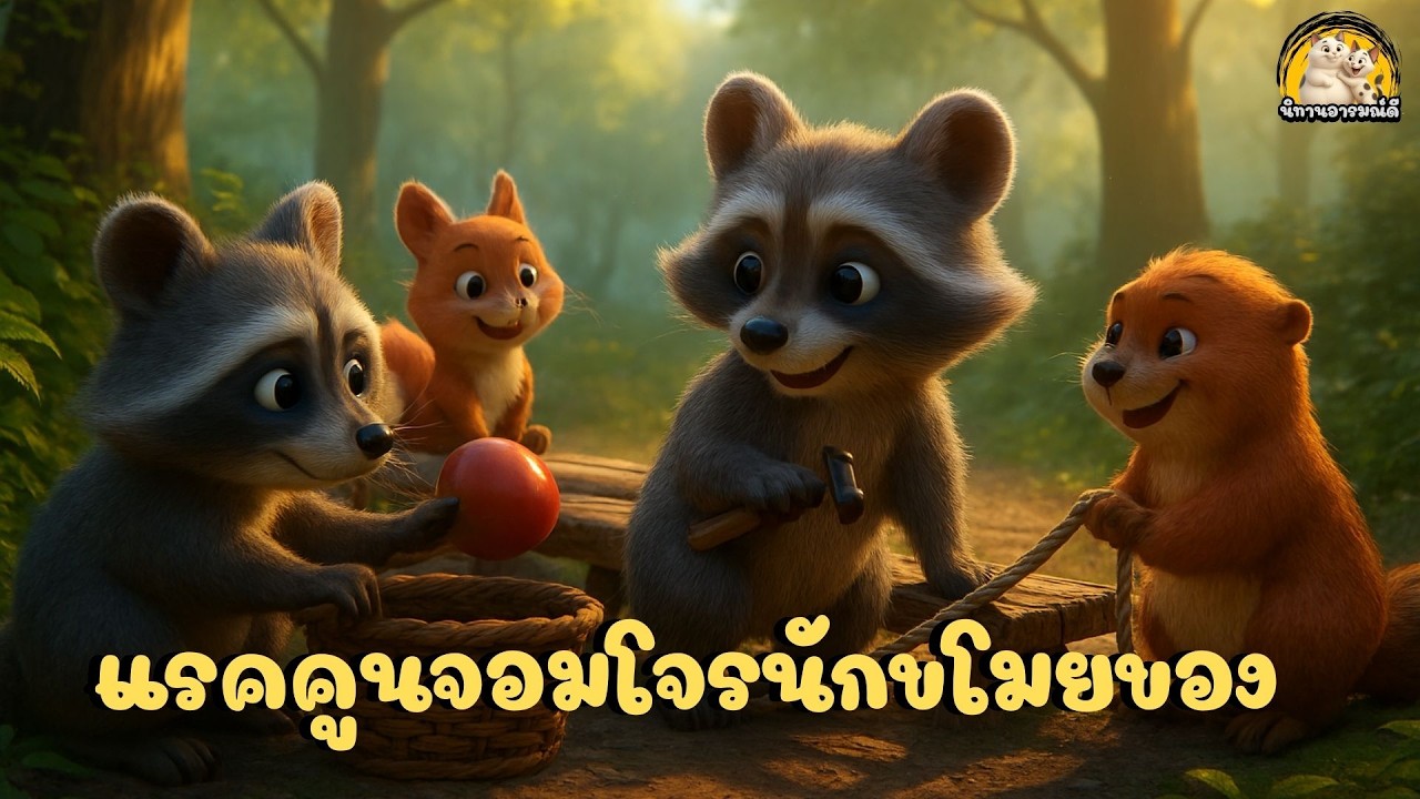 เรื่องเล่านิทานสอนใจ : แรคคูนจอมโจรนักขโมยของ /นิทานอีสป / นิทานก่อนนอน / นิทานเด็ก