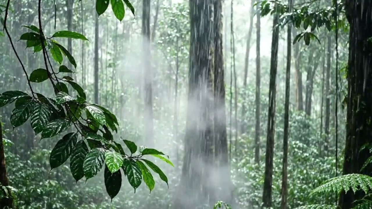 10 Hours of Relaxing Rain Sound in the Amazon | Calm ASMR Ambience
