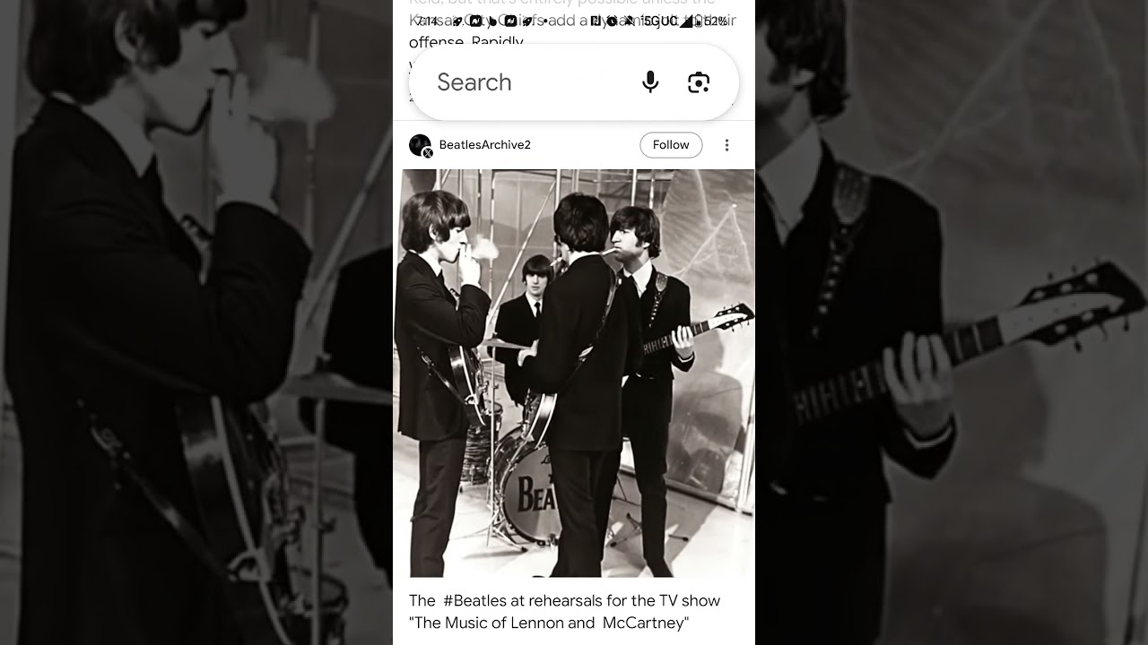 The # Beatles at Rehearsals for the TV Show " the Music of Lennon and McCartney"