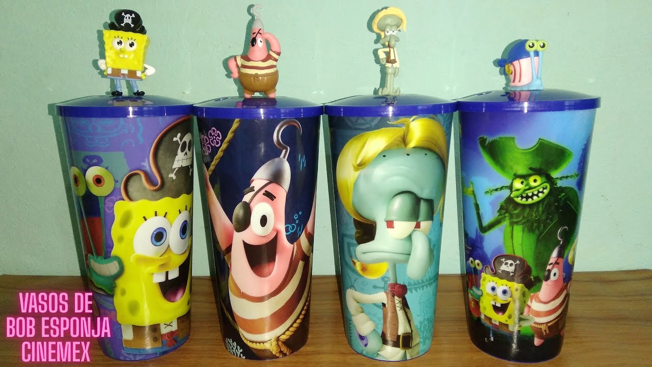 Conseguí los vasos coleccionables con figuras de Bob Esponja: En busca de los pantalones cuadrados🍍
