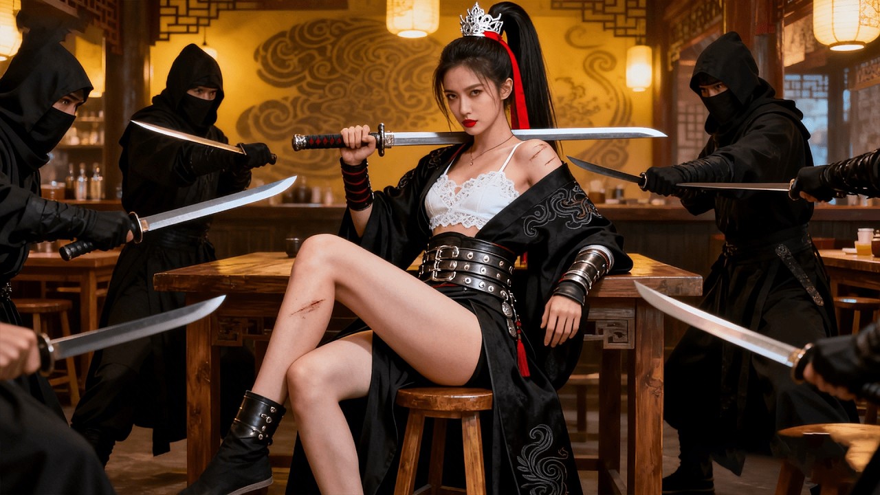 100黑武士調戲少女，怎料少女竟是功夫高手，完虐黑武士！ #kungfu #movie #功夫 #李連杰 #jetli