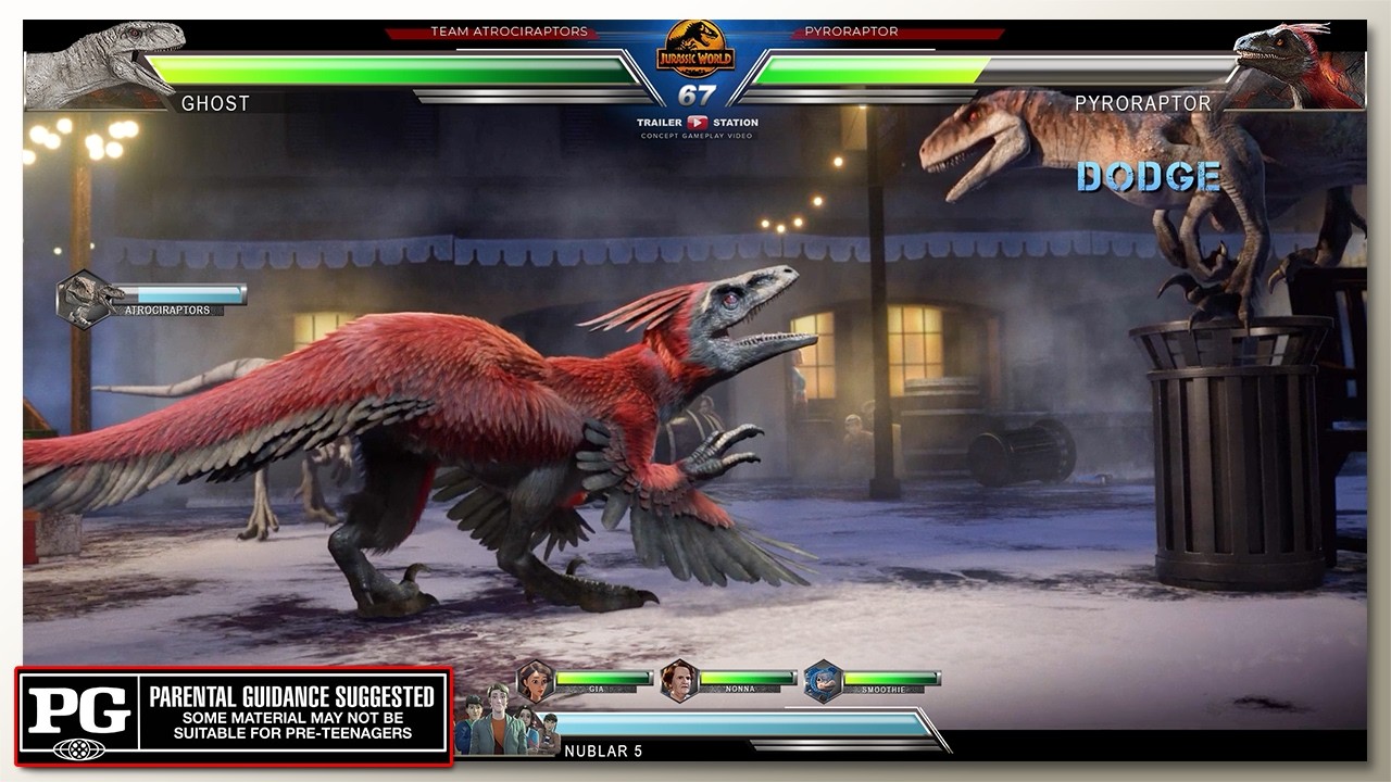 Team Atrociraptor vs Pyroraptor with Healthbars