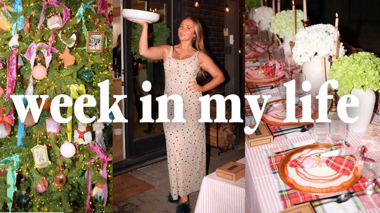 WEEK IN MY LIFE | christmas dinner party, stitch night, fabric shopping & styling macy