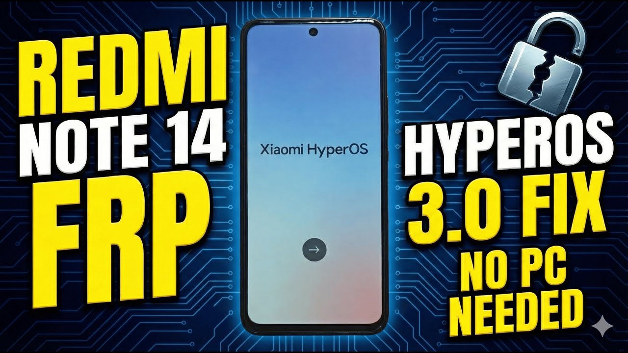 Redmi Note 14 FRP Bypass Android 16 HyperOs 3.0 | Gmail Lock Remove Xiaomi/Redmi/Poco Without Pc