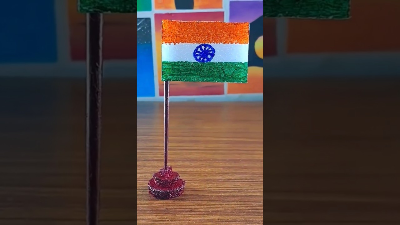Easy Indian Flag Drawing | Creative Tiranga Art 🇮🇳 #viral #shorts #viralvideo #shortvideo #art 🧡🤍💚💙