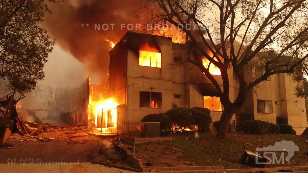 01-08-2025 Altadena, CA - Downtown Altadena Destroyed in Eaton Fire, 5 Confirmed Dead by Sheriff