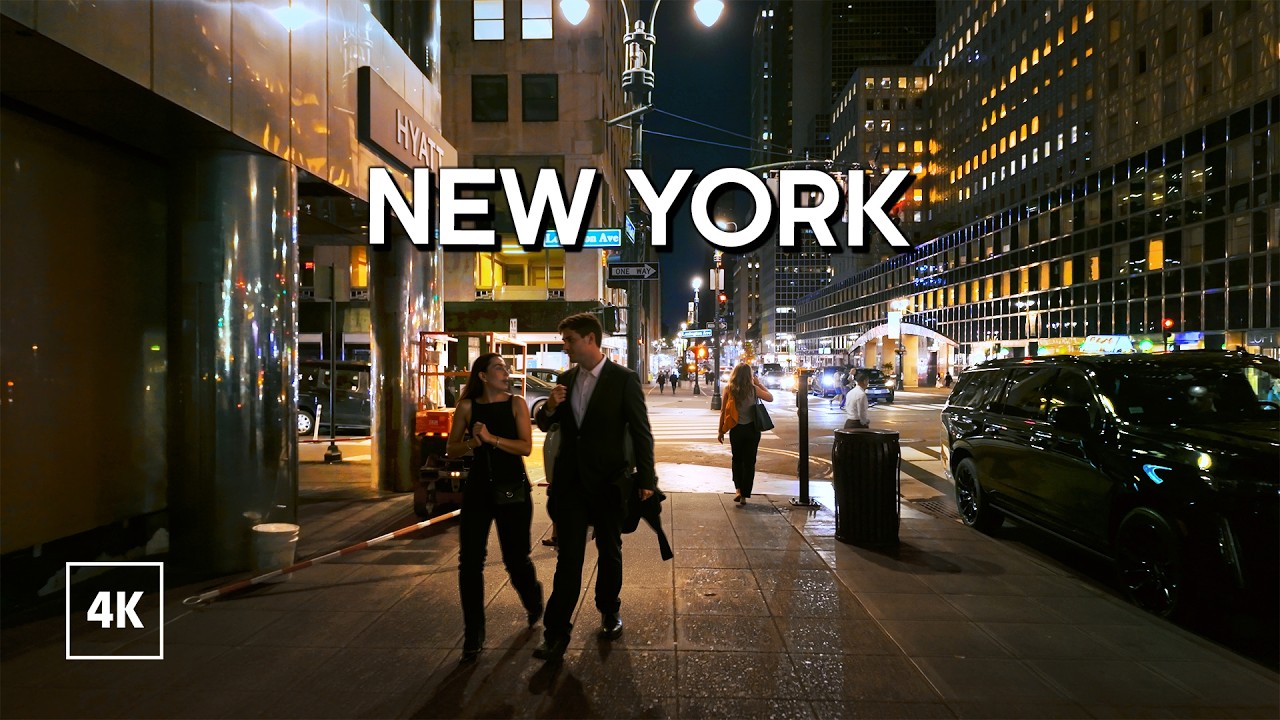 Walking in New York at Night / Explore Midtown Manhattan / NYC Walking Tour 4K