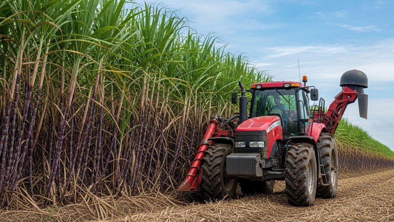 Sugarcane Harvesting Technology | Large-Scale Machine Farming | Agricultural Secrets