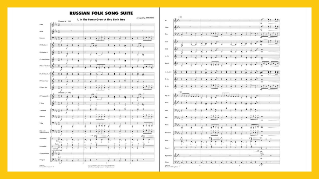 Russian Folk Song Suite arranged by John Moss