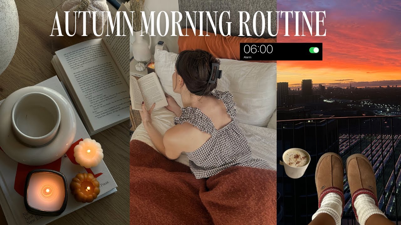 6am fall morning routine 🤎🕯️spend a cosy morning with me