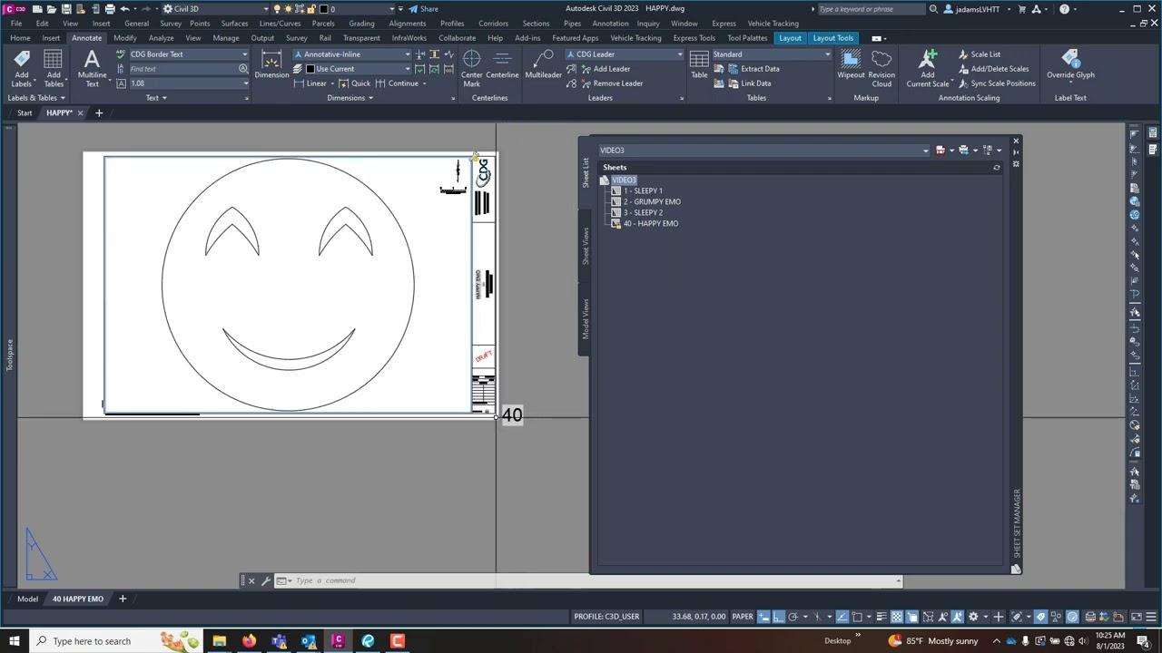 Civil 3D - Using Sheet sets and Fields to automate information on Layouts