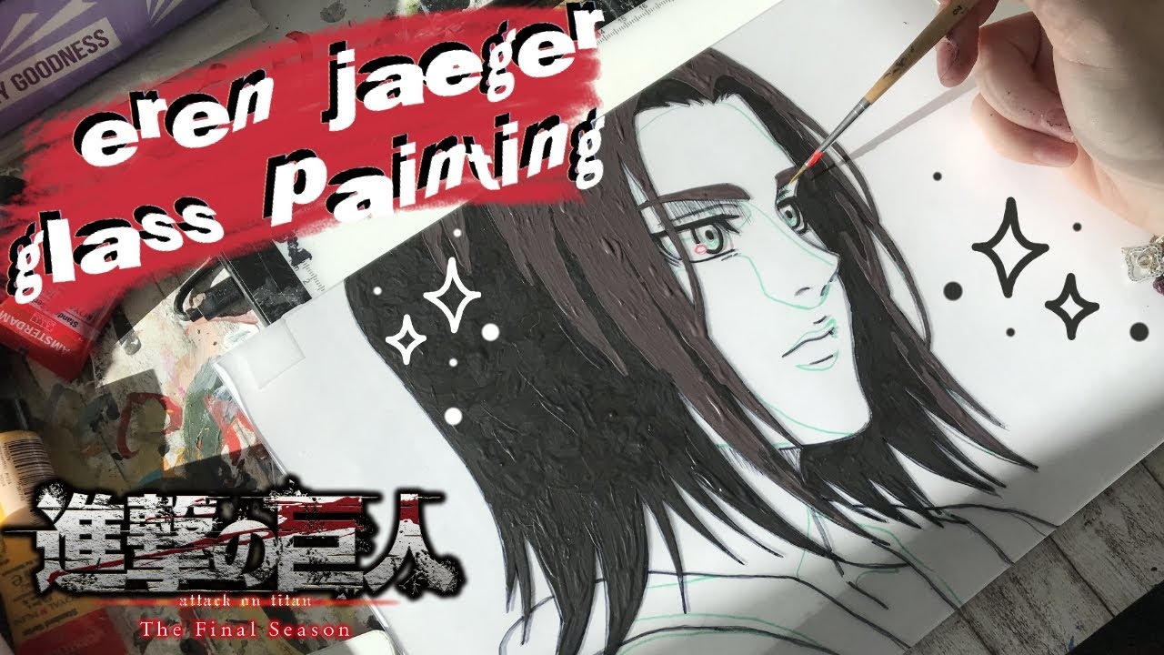 Eren Jaeger Glass Painting Tutorial || teddymecheto