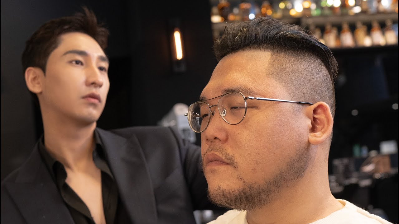 ASMR BARBER💈- 바버샵 스타일 슬릭백 언더컷 l old school Slicked back undercut & SKIN FADE hair cut ASMR