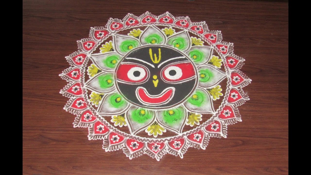 JAGANNATH FACE WITH RANGOLI