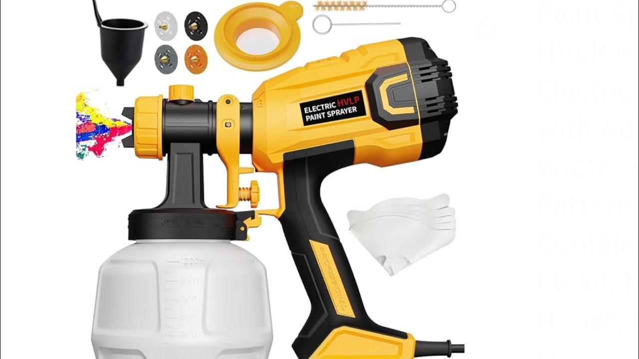 LIFOVE Paint Sprayer - 700W HVLP High Power Electric Spray Paint Gun with Adjustable Spray Width