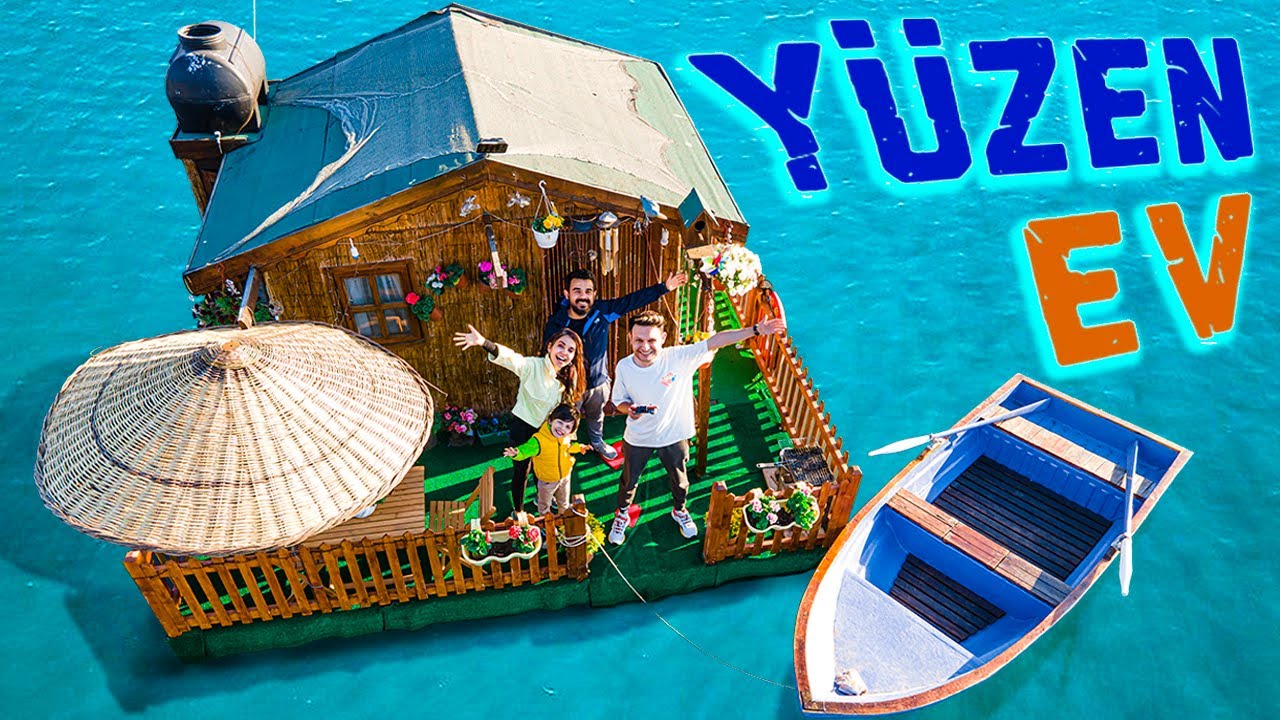 GERÇEK YÜZEN EVDE BİR GÜN YAŞAMAK! (TÜRKİYE'DE TEK) 🏠🚣‍♂️🏊‍♂️
