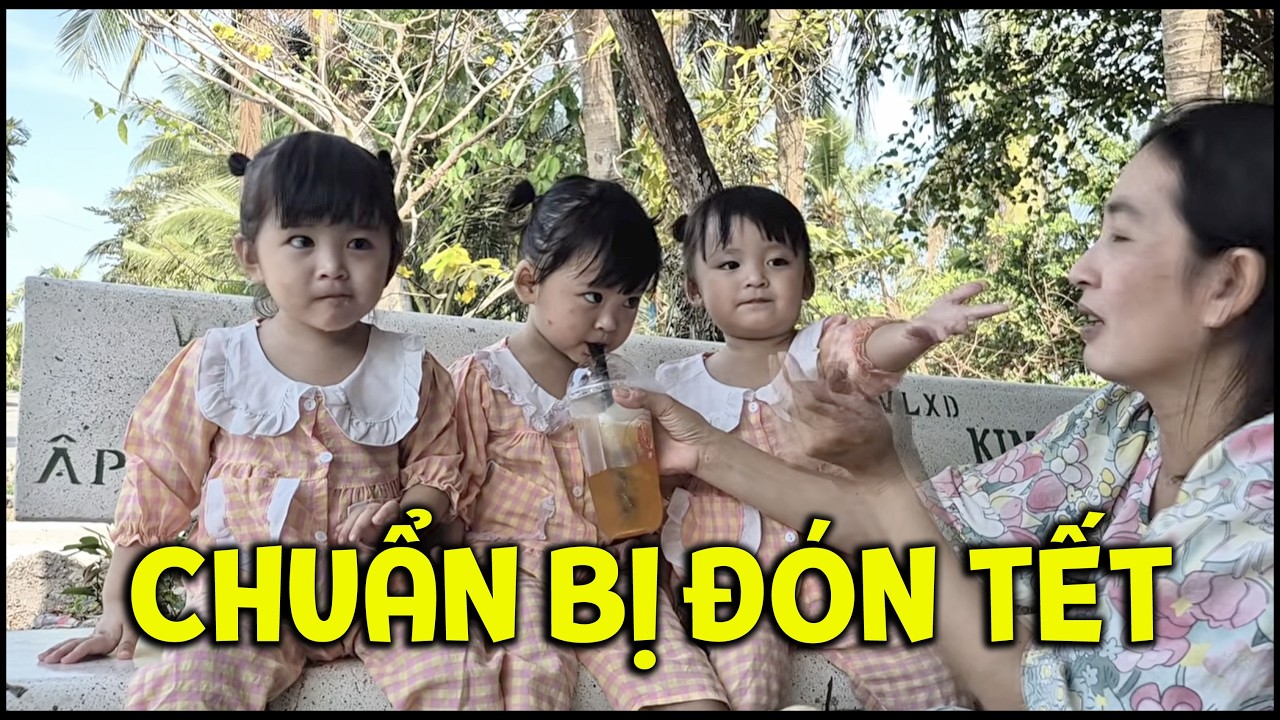 Ba bé sinh ba Mai Thùy Linh phụ mẹ Phương dọn dẹp nhà cửa đón Tết | TAM CÔ NƯƠNG