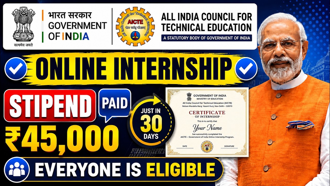 🛑New Government Internship 2026 | September Batch | Stipend + Certificate | Apply Now 🔥